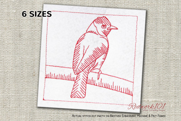 African Red-Eyed Bulbul Redwork