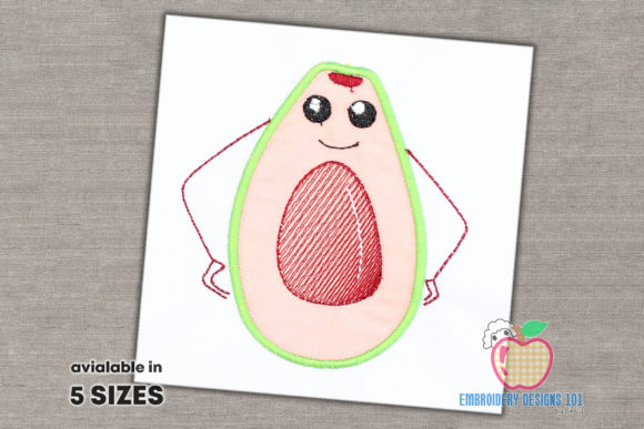 Avocado Boss Funny Applique Design