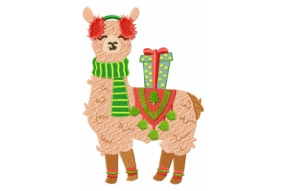 Christmas Llama with Poncho