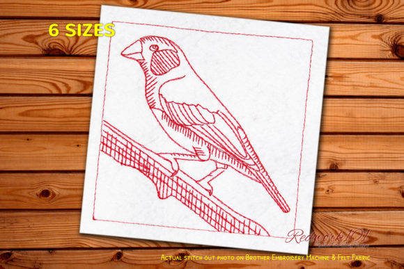 Finche Bird Redwork