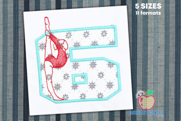 Gymnast 6th Birthday Applique