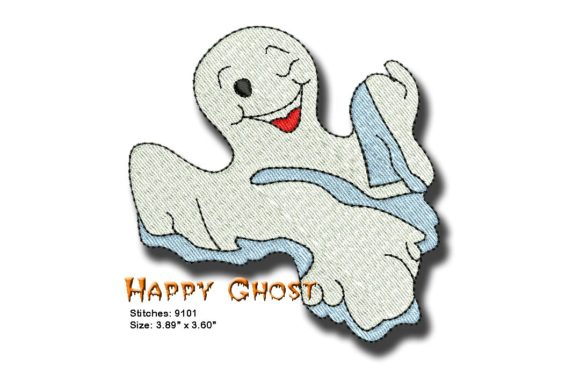 Happy Ghost: A Charming Halloween Embroidery Gem