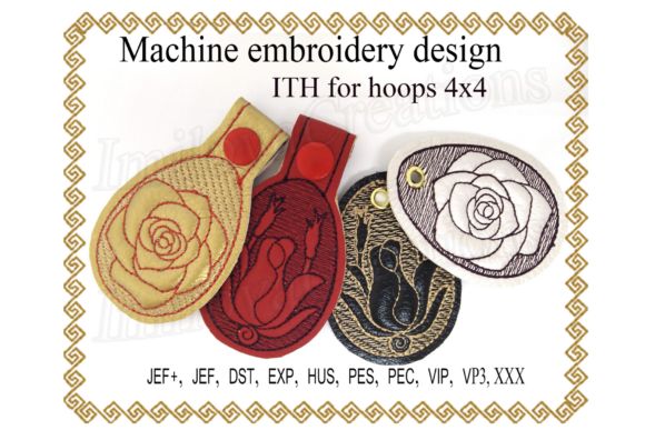 Key Fob Rose – In The Hoop