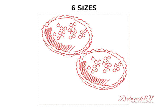 Nutella Chocolate Tarts Redwork Design