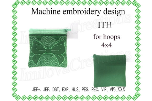 Ribbon Zippered Bag in the Hoop