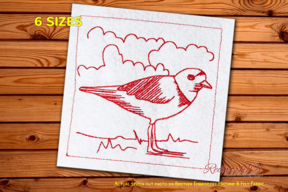 Ringed Plover Machine Embroidery Design