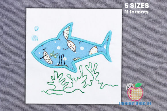 Shark Under Water Applique