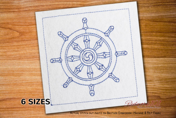 Wheel of Dharma Redwork