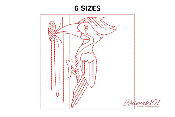 Woodpecker Bird on a Tree Lineart Design